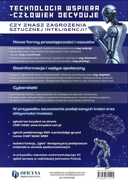 Plakat: Technologia wspiera - człowiek decyduje (dorośli)