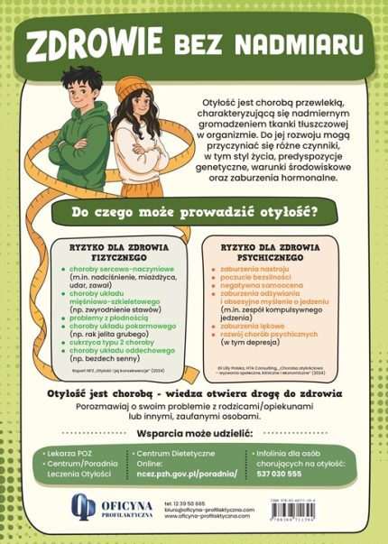Plakat: Zdrowie bez nadmiaru (młodzież)